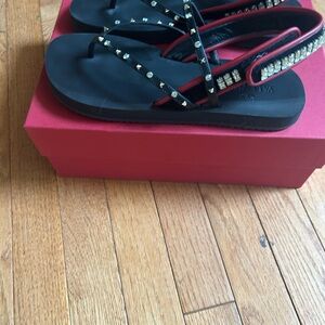 Valentino Garavani Black Studded Sandals